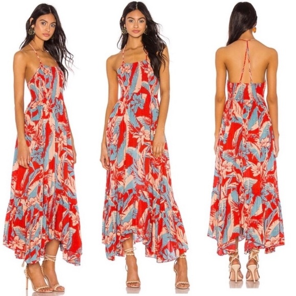 Free People Movement Heat Wave Floral Print Maxi Beachy Boho Romantic Resort,XS - Picture 8 of 12